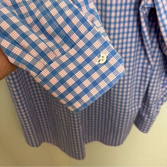 Vineyard Vines Slim Fit Murray Gingham Blue & Pink Button Down - Picture 8 of 8